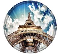 Metal Round Tin Sign Eiffel Views Antique Tin Sign Bar Poster Metal Wall Art Vintage Tin Sign Metal Tin Sign Plaque Suitable for Home Club Garage Kitchen Bar Country Cottage Restaurant 12x12 Inch