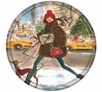 Metal Round Tin Sign Fashion Winter Christmas Antique Tin Sign Bar Poster Metal Wall Art Vintage Tin Sign Metal Tin Sign Plaque Suitable for Home Club Garage Kitchen Bar Country Cottage12x12Inch