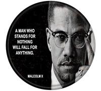 Metal Round Tin Sign Great African American Malcolm X Advertising Tin Sign Wall Decor Plaque Bar Poster Tin Sign Plaque Suitable for Man Cave Cafes Office Home Garage Kitchen Restaurant 12x12 Inch