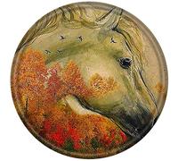 Metal Round Tin Sign Horse Tree and Into The Saddle I Go to Lose My Mind and Find My Soul Metal Sign Plaque Pub Tin Sign Wall Bar Pub Club Man Cave Metal Posters Iron Painting 12x12 Inch