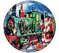 Metal Round Tin Sign Santa Claus Train Antique Tin Sign Bar Poster Metal Wall Art Vintage Tin Sign Metal Tin Sign Plaque Suitable For Home Club Garage Kitchen Bar Country Cottage Restaurant 12x12 Inch
