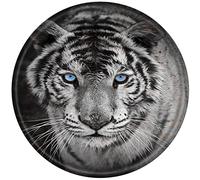 Metal Round Tin Sign White Tiger Eyes Antique Tin Sign Bar Poster Metal Wall Art Vintage Tin Sign Metal Tin Sign Plaque Suitable for Home Club Garage Kitchen Bar Country Cottage Restaurant12x12inch