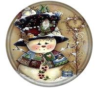 Metal Round Tin Sign Xmas Snowman Antique Tin Sign Bar Poster Metal Wall Art Vintage Tin Sign Metal Tin Sign Plaque Suitable for Home Club Garage Kitchen Bar Country Cottage Restaurant 12x12 Inch