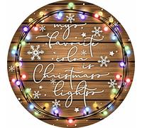 Metal Round Tin Signs My Favorite Colors is Christmas Lights Holiday Sign Christmas Sign Antique Tin Sign Metal Sign Halloween Decor Christmas Decor Stranger Things Posters Wall Decor 12x12 Inch