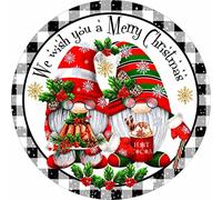 Metal Round Tin Signs We Wish You A Merry Christmas Sign Holiday Gnomes Holiday Sign Antique Tin Sign Metal Sign Halloween Decor Christmas Decor Stranger Things Posters Wall Decor 12x12 Inch