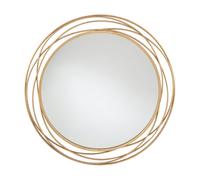 Metal Round Wall Mirror - Antique Gold