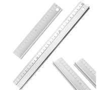 Metal Ruler, 30cm Ruler for Cutting, Ruler Set with Aluminium Construction, Steel Ruler 30cm for Technical Drawing and Craft Projects, Durable Metal Ruler for Professional and Home Use