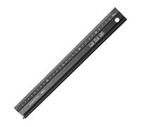 Metal Ruler for Cutting, 30cm Black Aluminum Safety Ruler with Straight Edge, Long Metal Rulers for Precision Measuring and Drafting, For Artists and Engineers
