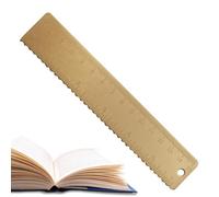 Metal Ruler - Serrated Measuring Tool, Vintage Copper Bookmark | Precision Straight Edge Scale, Durable Gold Brass Construction Design, Lightweight Edge Feature For Office Desk, School Craft, Art