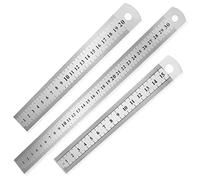 Metal Rulers 30 cm 20 cm 15 cm Stainless Steel Ruler, Pack of 3