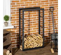 Metal Rust-Resistant Firewood Log Rack Black