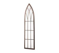Metal Rustic Gothic Arch Slimline Mirror 1m Tall Inspirational Gifting Brown One Size