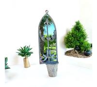 Metal Rusty Wall Mirror With P