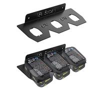 Metal Ryobi 18V Battery Holder,Durable Battery Wall Mount Rack for Ryobi 18V Battery,Ryobi Battery Storage with 3 Slots,Battery Mount Organizer for Ryobi 18V,Black,2 pcs,Patent Pending!!!