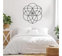 Metal Sacred Geometry Flower of Life Wall Art, Metal Spiritual Zen Artwork Decoration, Meditation Bedroom Artwork Home Decor for Living Room,Bedroom Hallway and Stairs Nature Home Decor