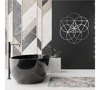 Metal Sacred Geometry Wall Art, Zen Wall Decor, Meditation Art, Metal Artwork Decoration, Modern Sculpture Home Decor for Living Room,Bedroom Hallway and Stairs Nature (Silver 19L x 19