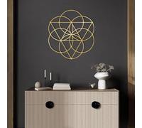 Metal Sacred Geometry Wall Art, Zen Wall Decor, Meditation Art, Metal Artwork Decoration, Modern Sculpture Home Decor for Living Room,Bedroom Hallway and Stairs Nature (Gold 35L x 35W