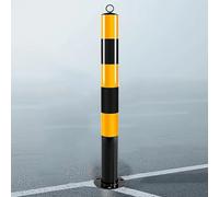 Metal Safety Bollard, 29.5" H * 3" dia. Security Bollard Post, Bollard Parking Barriers with Hanging Rings Private Car Park Driveway Guard Saver Blocker(1pcs)