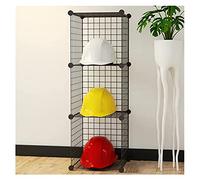 Metal Safety Helmet Hanger Shelves, 2/3/4/5 Tier Retail Display Stand Baseball Hats Helmets Shoe Commercial Shelves Can Hold Clothes, Miscellaneous Items, Books ( Color : Black , Size : 34x32x96cm )
