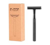Metal Safety Razor for Women, Black Razor Women's Double Edge Reusable Manual Shaving with Non Slip Handle, Eco Friendly Zero Waste Plastic Free for Smooth Close Shave on Legs Body Face (No Blade)