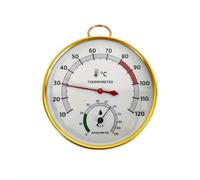 Metal Sauna Thermometer and Hygrometer with Arched Glass Face, Scratch-Resistant Ring Design, Ventilation Holes for Accurate Physical Temperature and Humidity Sensing from 10℃ to 120℃