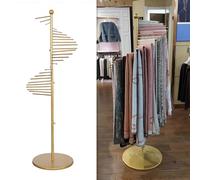 Metal Scarf Rack Freestanding Scarf and Belt Hanger, Scarf Organizer Hanger, Commercial Clothing Display for Boutique Clothing Store(Gold,150x42cm 28 pole)