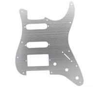 Metal Scratch Plate Guitar Pickguard 11 Holes Compatible with SSH Pickup Electric Guitars Aluminum Replacement Part without Re drilling (Silver)