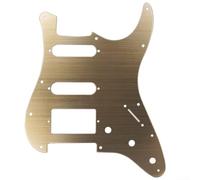 Metal Scratch Plate Guitar Pickguard 11 Holes Compatible with SSH Pickup Electric Guitars Aluminum Replacement Part without Re drilling (Gold)