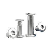 Metal Screws 1/2Pcs 304 Stainless Steel Flat Hex Hex Socket Head Screw Furniture Rivet Connector Insert Joint Sleeve Cap Nut Set M5 M6(75mm,M5(D6mm)-2pcs)