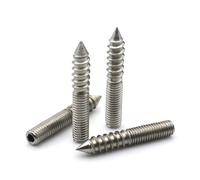 Metal Screws 1-5Pcs M4 M5 M6 M8 M10 304 Stainless Steel Double End Threaded Rod Hex Socket Fasteners Pointed Tightening Screw(30mm,M10 (1Pc))