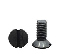 Metal Screws 10-100PCS M1.6-M5 304 Black Stainless Steel Metric Threaded Slotted Flat Countersunk Head Machine Screw Bolt(M5x10mm 50pcs)