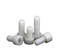 Metal Screws 10-20Pcs White Nylon Inner Hex Screw Metric Threaded Cup Head Hex Screw Plastic Insulated Bolt M4 M5 M6 M8(25mm,M4 (20Pcs))