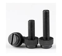 Metal Screws 10-50Pcs M3-M8 Acrylic Clear Transparent Nylon PA66 White Black Plastic Knurl Slotted Head Toolless Thumb Bolt Screw(Black,M5x6(20pcs))