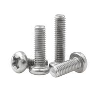 Metal Screws 10Pcs Cross Round Head Screw M6 M8 304 Stainless Steel Round Pan Head Screw Bolt Dia2-8(95mm,M8 (10Pcs))