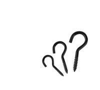 Metal Screws 2-50Pcs Opening Sheep Eye Lamp Hook Screw Question Mark Hook 1#-9# Black Plated Ceiling Hooks Screw-in(No.8 10pcs)