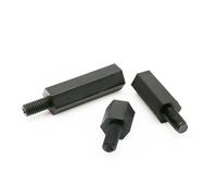 Metal Screws 25Pcs M2 M2.5 M3 M4 Black White Nylon Plastic Hex Hex Coupling Connector Joint Column Standoff Spacer Bolt For PCB Motherboard(Black male-female,M2.5x12mm)