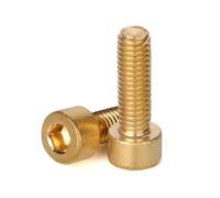 Metal Screws 2pcs Hexagonal Socket Bolt Brass M8 Full Thread Head Cap Screw Pitch Thread Copper Cap Head Fastener Length 10-50mm(M8*50)