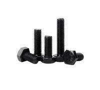 Metal Screws 5-10Pcs M3 -M5 Black 304 Stainless Steel Full Thread External Hex Outside Hex Head Cap Screw Bolt(25mm,10pcs M3)