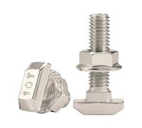 Metal Screws 5pcs M5 M6 M8 T Bolt Screw and Hex Flange Nuts Nickel Plated for 20/30/40/45 Series European Standard T-Slot Aluminum Profile (Color : 5Pcs, Size 30- M6x20mm)(45 M8x25mm)