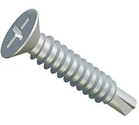 Metal Screws Self Tapping Phillips Countersunk Flat Head Self Drilling Screws (Pack of 10) Zinc Plated for Metal Sheets/Roofing Windows Fastening Self-Tapping Self-Drilling DIN7504 P (3.5mm x 16mm)