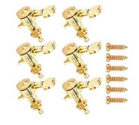 Metal Sealed Gold Tuner Heads, Locking Guitar String Peg Kit, 6Pcs - Rust Resistant Protection, Precise Tuning Stability, For Acoustic And Electric Guitars (Set of six right buttons)