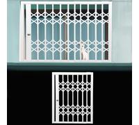 Metal Security Bars for Windows - Outdoor & Indoor Pet Barrier Ideal for Cats & Pets Foldable Sliding Gate Anti-Theft Design (29x45)