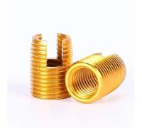 Metal Self Tapping Slotted Thread Insert Nuts Pack Of 20 M2-M16 Self-Tapping Threaded Inserts Multicolor Zinc Plated Stainless Steel(Gold,M8xM12x15mm)