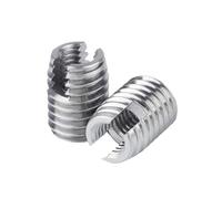 Metal Self Tapping Slotted Thread Insert Nuts Thread Adapters Type 302 Stainless Steel Self Tapping Insert M2-M16 Silver 20 Pcs(Silver,M6xM9x12mm)