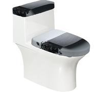 Metal Shard Toilet Lid Cover Set - Elastic Smooth Fabric Dustproof Fashion Decorate Durable Easy to Clean
