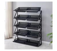Metal Shelf Organizer - 4-5 Tier Standing Storage Basket for Home, Kitchen, Pantry, Retail Display - Durable Steel Construction for Fruits and Vegetables