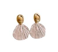 Metal shell texture earrings, small group design sense, female super fairy retro fashion temperament