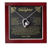 Metal Shines I am the Dad who will love and protect you with all that I have Necklace for Daughter from Dad - Meaningful Gift for Birthday, Graduation, or Special Occasions