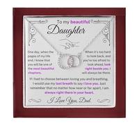 Metal Shines I Would Use My Last Breath to Say I Love You Necklace for Daughter from Dad - Meaningful Gift for Mother's Day, Birthday, Graduation, or Special Occasions, 8" (46 cm) + 2" (6 cm