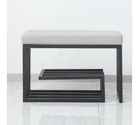 Metal Shoe Bench with Storage Entryway Shoe Rack with Seating Stylish Gray Storage Ottoman for Hallway Living Room 23.6"x15.7" - Perfect for nizing Shoes